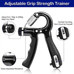 Adjustable Grip Strengthener with Counter 10-40Kg Resistance